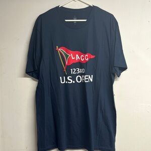 US Open LACC 2023 Men's XL T-Shirt 123rd US Open Blue Short Sleeve Golf